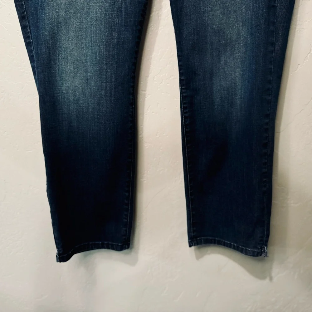 NYDJ Pull-On Jeans Straight Leg Fit Stretch Dark Wash High-Rise Denim SZ 16W - Picture 7 of 15